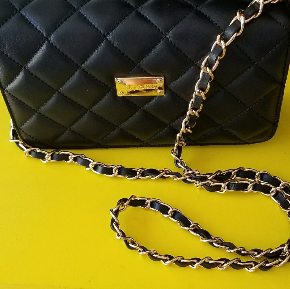 St. John BLack leather cross body bag